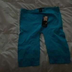 Blue shorts with lace